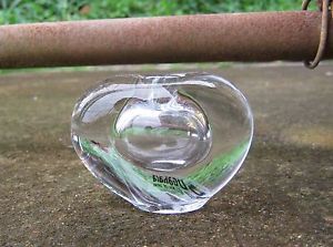 Mini Miniature Crystal Clear Heart Bud Vase Sugahara Blown Art Glass of Japan