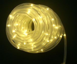 Solar Power LED Rope Light 100 LED Lights 10M Garden Light Waterproof Yellow