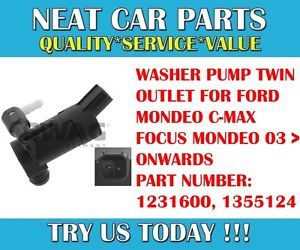 Washer Pump Twin Outlet for Ford Focus Mondeo C Max 03 Onwards 1355124