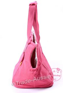 Stylish Corduroy Pet Carrier Tote Bag Comfy Soft Cotton for Dog Puppy Cat Pink