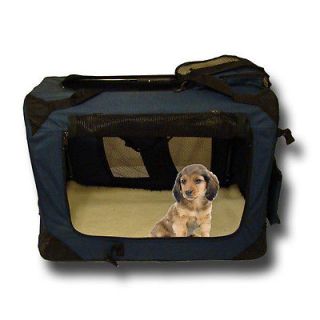 Portable Pet Dog Cat House Soft Travel Crate Carrier Cage Kennel Foldable Blue