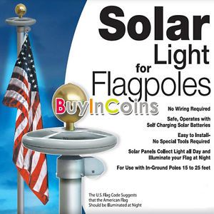20 LED Solar Powered Garden Decor Light Top Flag Pole Flagpole Landscape Light
