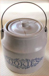 Monmouth Cookies Stoneware Canister Jar Bail Handle