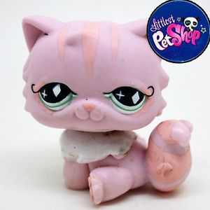 Littlest Pet Shop LPS Pink Persian Cat Toy Animal Figures Collection 2246
