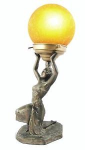 Vintage Art Deco Egyptian Revival Figural Table Lamp