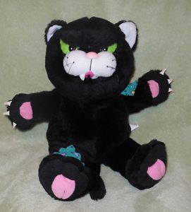1996 Gibson Greetings 14" Black Fraidy Cat Meowing Full Body Plush Hand Puppet