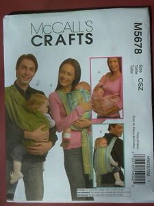 McCall's Pattern 5678 Baby Carriers Slings Wraps Infants Nursery