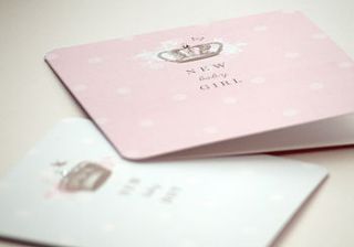 hand finished new baby girl card by studio seed