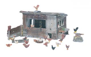 Woodland Scenics Chicken Coop HO Railroad Train Building D215