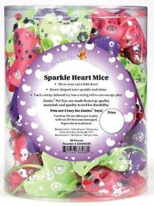 Sparkle Heart Mice Bulk Lot 24 48 Shiny Catnip String Tail Soft Plush Cat Toys