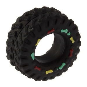 Pet Dog Cat Animal Chews Squeaky Sound Rubber Tire Shape Dog Toy New O0