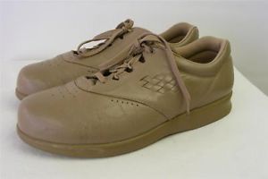Womens SAS Tan Leather Nursing Occupational Lace Up Shoes 11 w Walking Clean