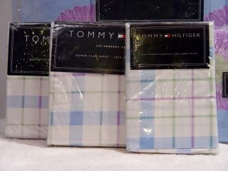 New Tommy Hilfiger Lavender Blue Comforter Set Queen 7p