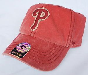 Philadelphia Phillies 47 Brand MLB Clean Up Red Palmetto Hat Cap Adjustable