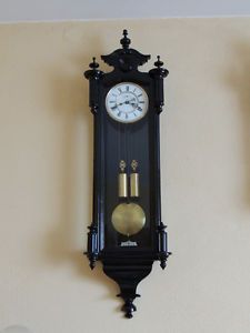 Antique Vienna Regulator Clock Two Weight Wall Clock Black
