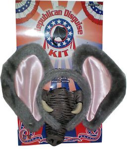 Republican Disguise Animal Elephant Nose Ears Adult Costume Accessory Kit