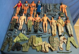 Lot of 12" Military Action Figures G I Joe Power Team Action Man More
