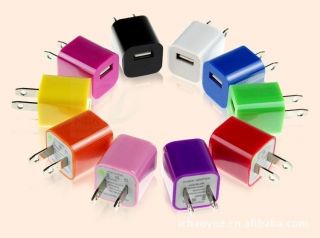 10x USB AC Home Wall Travel Charger Adapter Color 1000 MA iPod