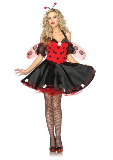 Sexy Daisy Ladybug Lady Bug Dress N Wings Outfit Adult Women's Halloween Costume