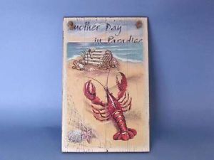Wooden Lobster Sign 16" Decorative Wood Signs Coastal Living Decor Beach Sign