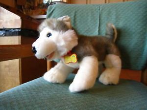 Build A Bear Plush Stuffed Husky Dog Tag Snow Dog Toy Winter