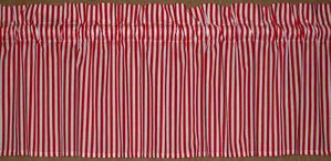 Fiesta Stripe 14" Window Curtains Valance Panels Red White Patio French Fat Chef