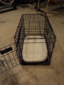 Top Paw Double Door x Small Folding Dog Crate with Insert