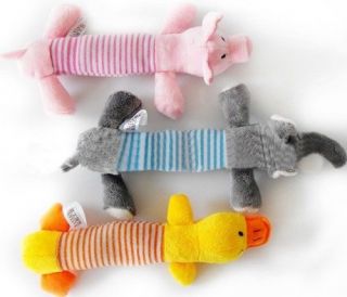 1pcs Dog Toys Pet Puppy Chew Squeaker Squeaky Plush Sound Pig Elephant Toys
