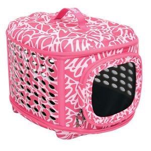 Pink Curvations Pet Small Dog Cat Kennel Tote Travel Carrier 18"x14"x12"H