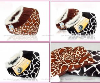 Cute Leopard Pet Kitten Cave Hooded Warm Dog Pet Bed House for Small Dog Cat Bed