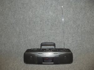 Sony CFS 204 Radio Cassette Corder Black Portable Am FM Radio Boombox Working