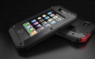 Black Metal Shockproof Waterproof Aluminum Silicon Case Cover for iPhone 4 4S