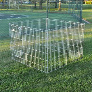 White Pet Dog Cat Playpen Kennel Exercise Cage with Carry Case Pet Play Pen