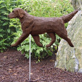 Flat Coated Retriever Dog Figure Garden Stake Home Yard Garden Products Gifts