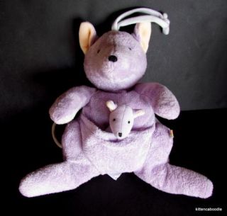 Carters Purple Kangaroo Joey Musical Crib Pull Toy John Lennon Imagine Real Love