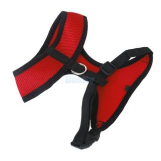 Pet Dog Puppy Red Soft Mesh Safety Harness Harnesses Clothes Walking Vest Size S