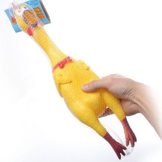 17 inch Shrilling Screaming Rubber Chicken Toy Xmas Gift Funny Fun Dog Squeaker