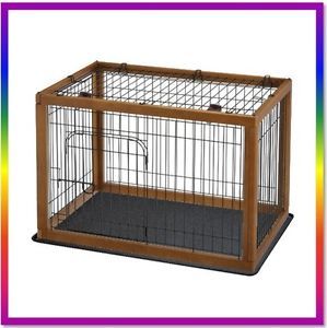 New Pet Dog Pen Playpen Crate Cage Kennel Wood Wire Richell 90 60 R94124 Combo