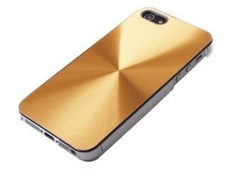 IP5 Gold CD Pattern Aluminum Metal Chrome Hard Case Cover for Apple iPhone 5 5S