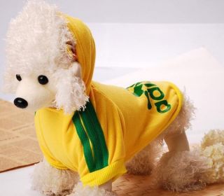 Dog Hoodie Coat Jacket Sport Sweater Shirt Jumper Small Dog Clothe Costume 5sz