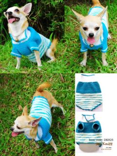 Hand Knit Cihuahua Dog Suit Coat Sweater Clothes D825