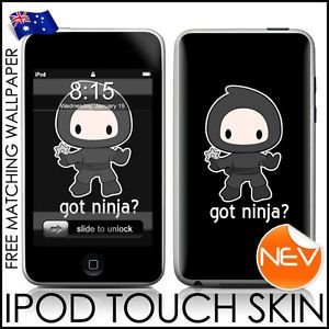 iPod Touch 3G 2G Skin Vinyl Sticker Cover got Ninja Cute Anime Decal Design