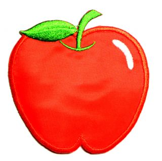 I0107 Red Apple Fruit Tropical 3" Sew or Iron on Patch Embroidered Appliques
