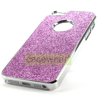 Light Pink Glitter Bling Chrome Hard Case Slim Cover for Apple iPhone 5 New