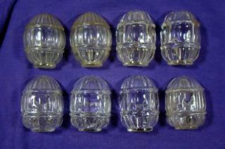 Eight Vintage Clear Glass Bird Water Feeders Water Bowls for Bird Cages