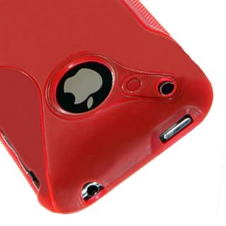 Red s Line Flexible TPU Case Skin Cover Apple iPhone 3G 3GS Phone Accessory