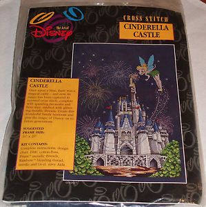 The Art of Disney Cross Stitch Kit Cinderella’s Castle Tinkerbell New RARE