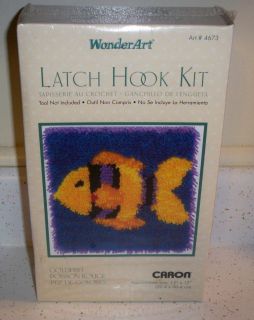 SEALED Caron Wonder Art Goldfish Latch Hook Kit 12" x 12"