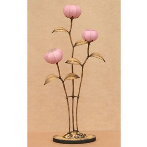 Pink Paper Ball Shade Lantern Oriental Floor Touch Light Natural Art Deco Lamp