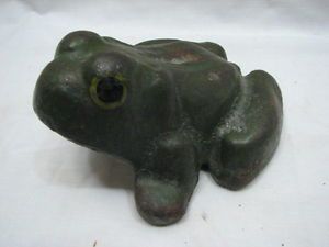 Antique Cast Iron Frog Folk Art Door Stop Paper Weight Figural Animal